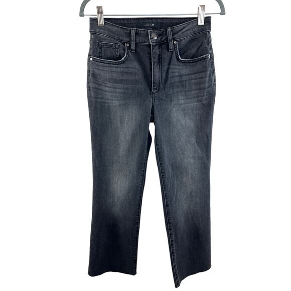 Joe's Jeans Black Cotton Blend High Rise Wide Leg Cropped Denim Jeans Size 27 - Picture 1 of 7
